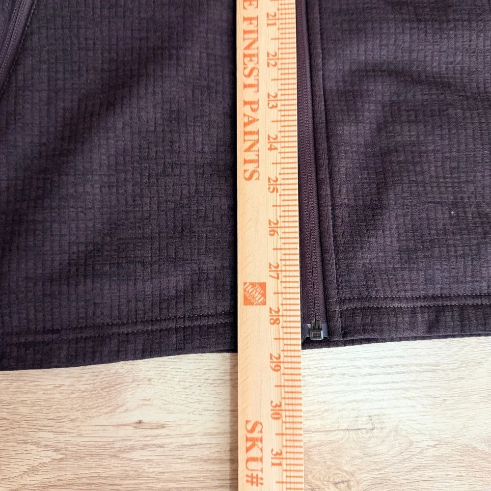 Prana Gavin Jacket Full Zip Fleece‎ Waffle Knit Mens L Brown Mock Neck Hiking
